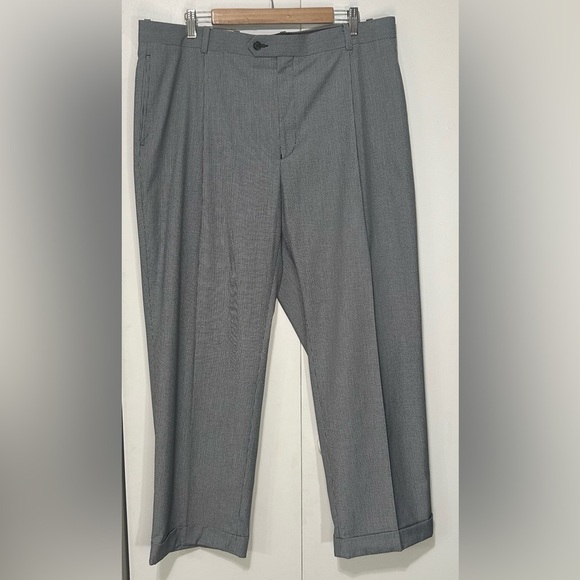 Sean John Fine Tailored Black and White Small Checked Pleated Trousers 40Wx30L - Picture 1 of 14